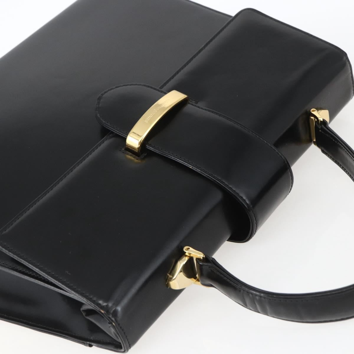 Valentino Garavani Vintage Handbag Leather Black Leather Handbag (Pre-Owned)