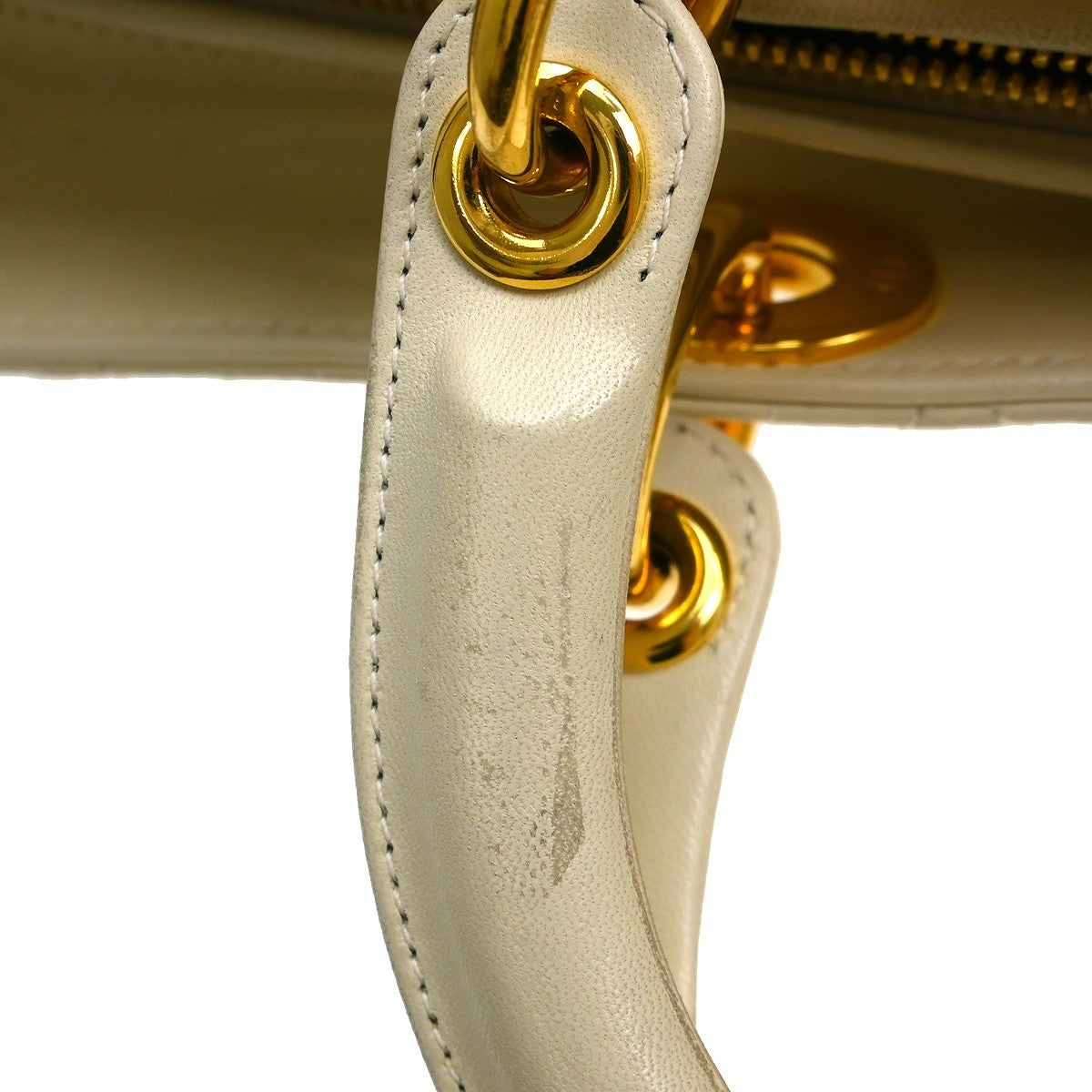 Christian Dior Lady Dior Bag Leather Neutral Leather Handbag (Pre-Owned)