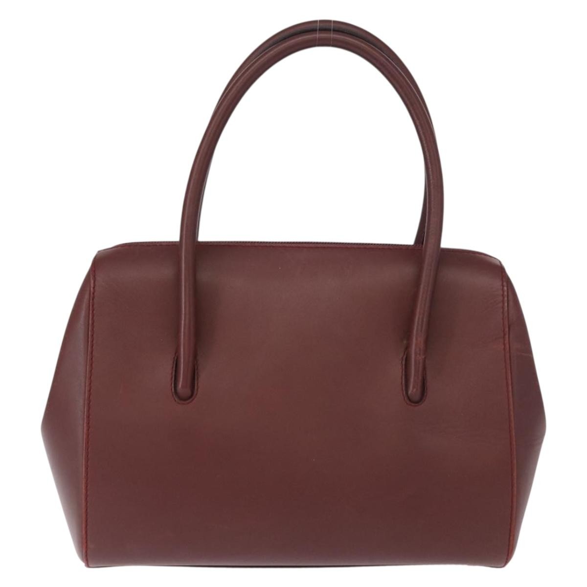 Cartier Must De Cartier Leather Burgundy Leather Handbag (Pre-Owned)