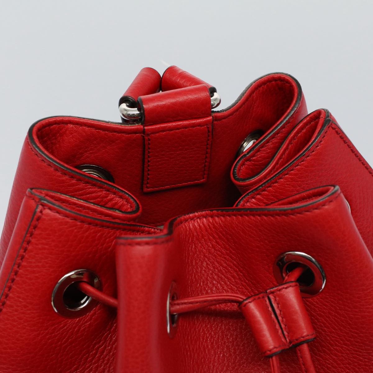 Gucci Soho Drawstring Backpack Leather Red Leather Backpack Bag (Pre-Owned)