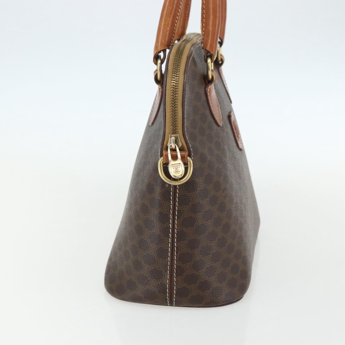 Celine Vintage Macadam Handbag Canvas And Leather Brown Canvas Handbag (Pre-Owned)