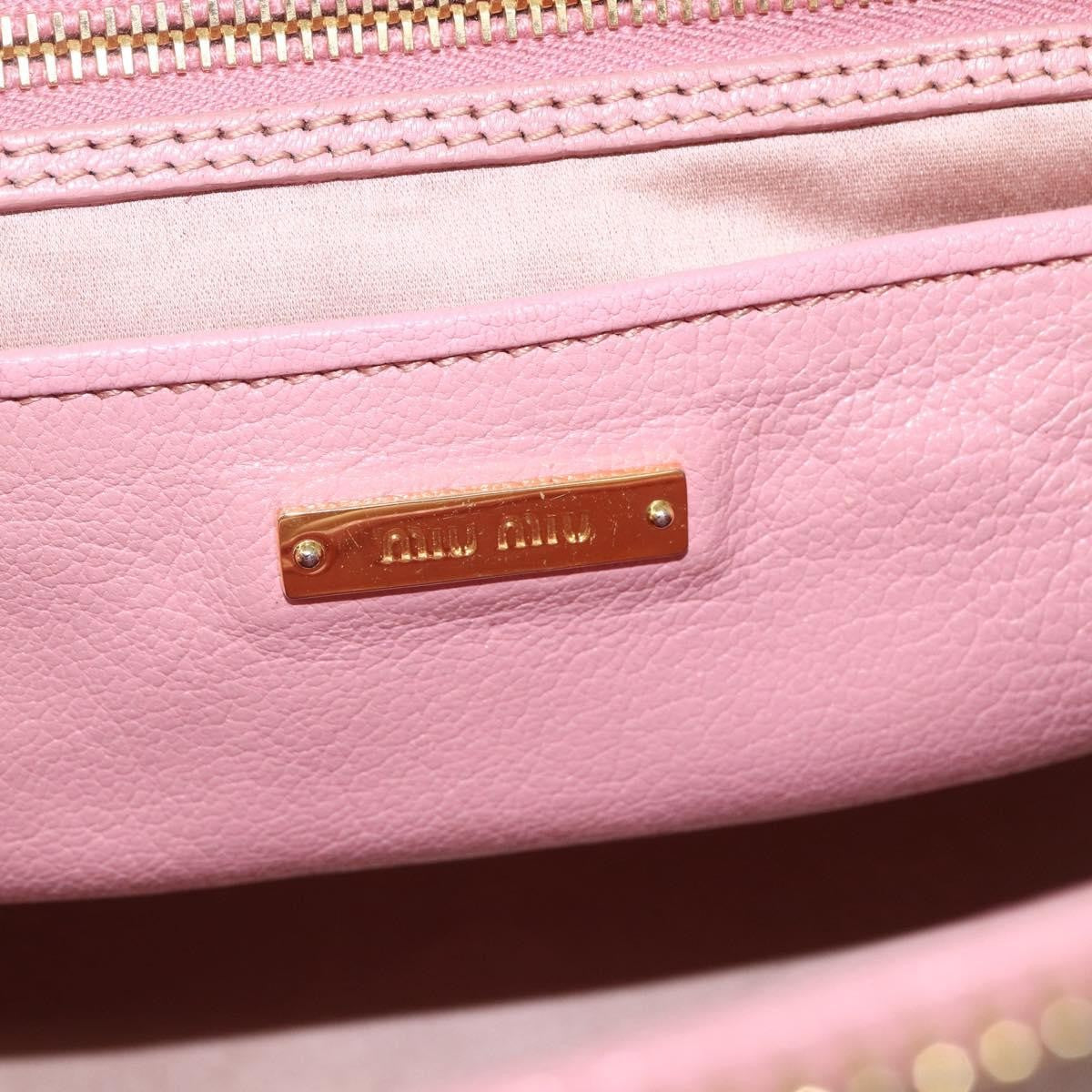 Miu Miu Madras Bowler Bag Leather Pink Leather Handbag (Pre-Owned)