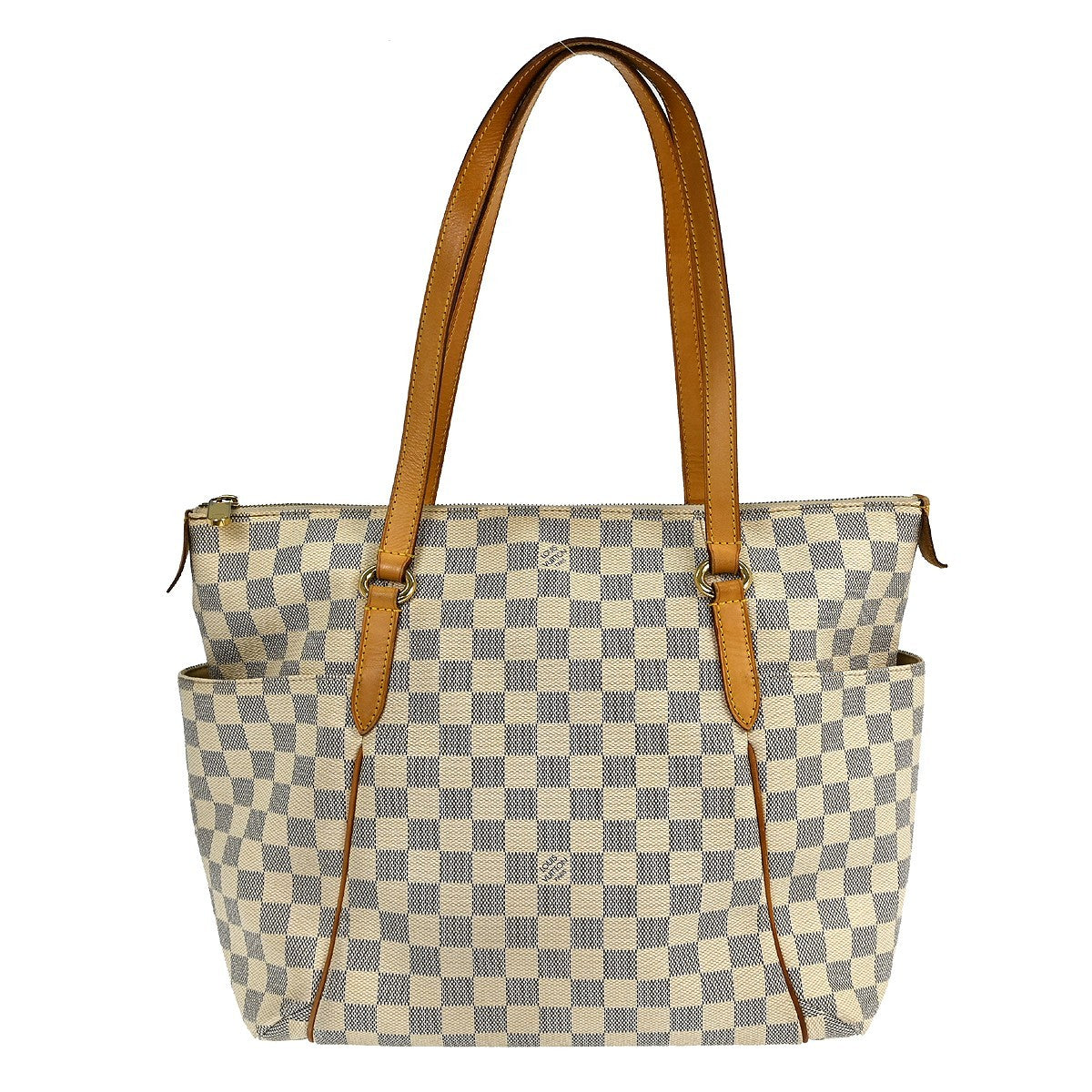 Louis Vuitton Totally Handbag Damier Azur White Canvas Tote Bag Bag (Pre-Owned)
