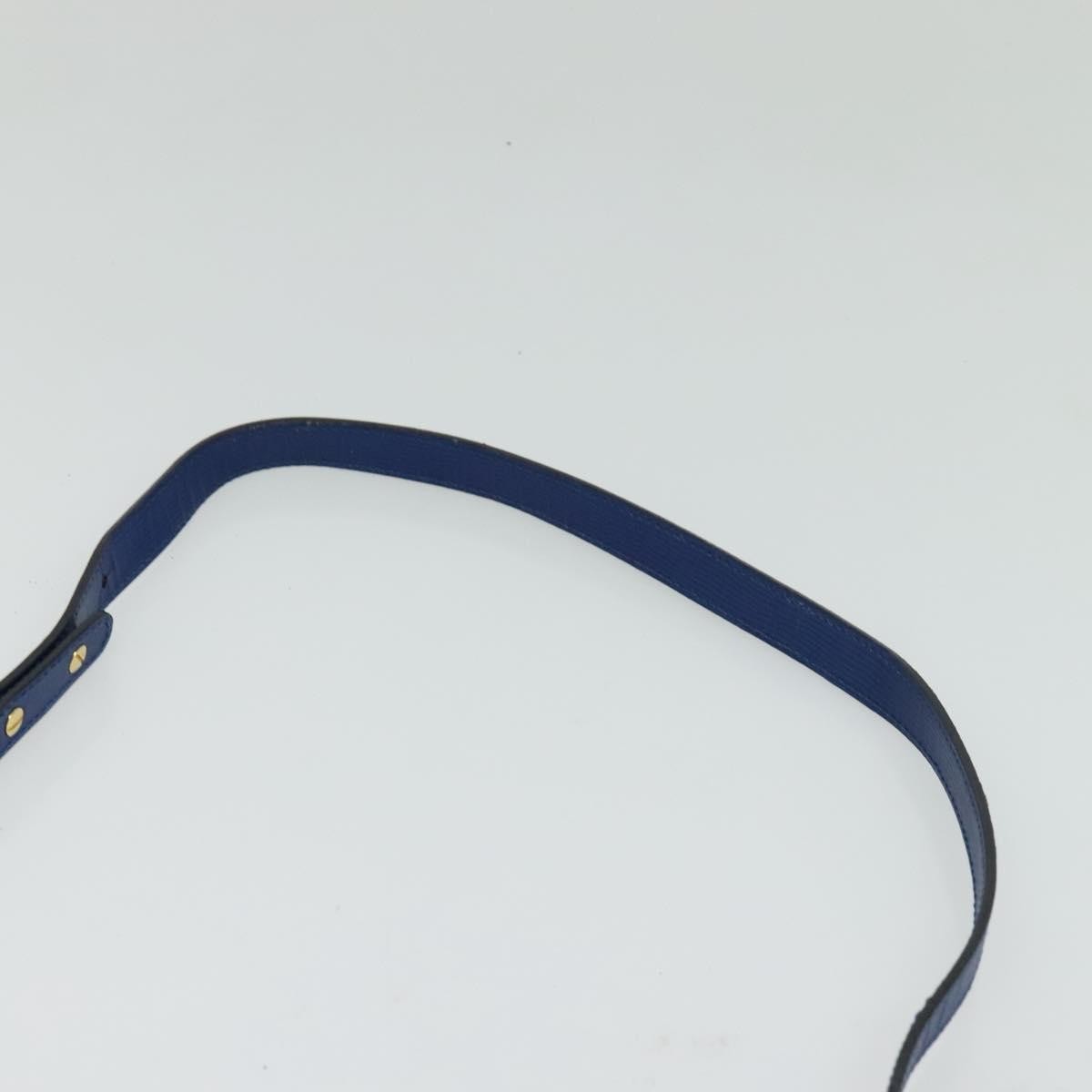 Celine Vintage Circle Logo Crossbody Bag Leather Blue Leather Shoulder Bag Bag (Pre-Owned)