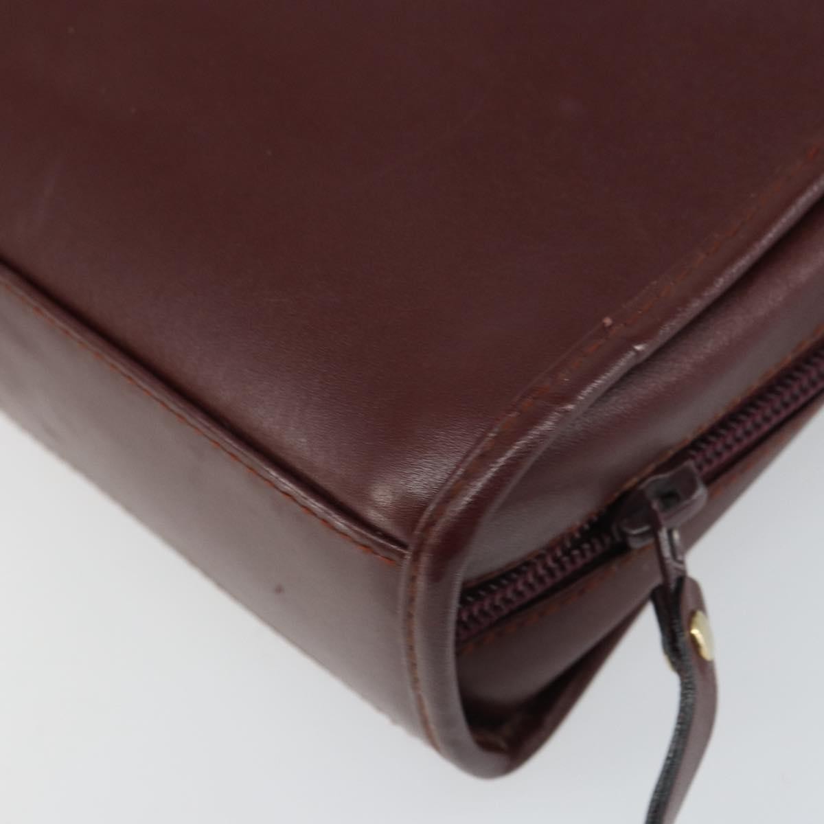 Cartier Must De Cartier Clutch Bag Leather Burgundy Leather Clutche & Pouche Bag (Pre-Owned)