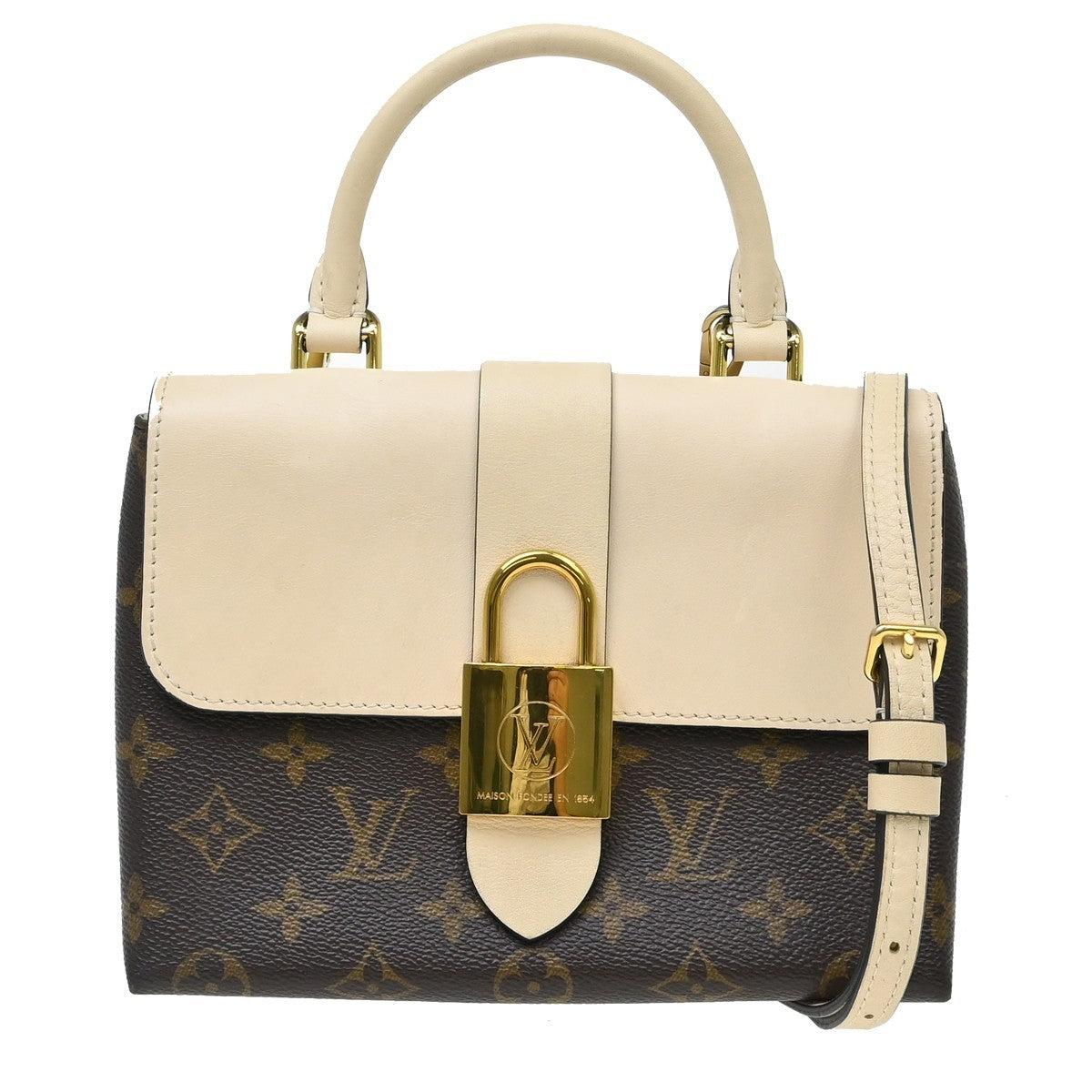 Louis Vuitton Locky Handbag Monogram Canvas With Leather Brown Canvas Handbag (Pre-Owned)