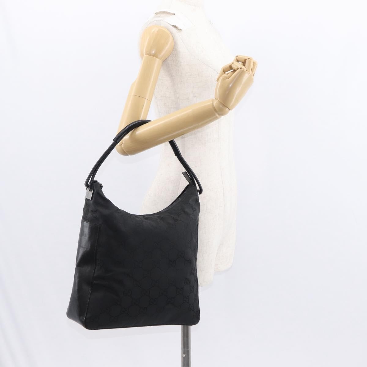 Gucci Vintage Hobo Gg Canvas Black Canvas Shoulder Bag Bag (Pre-Owned)