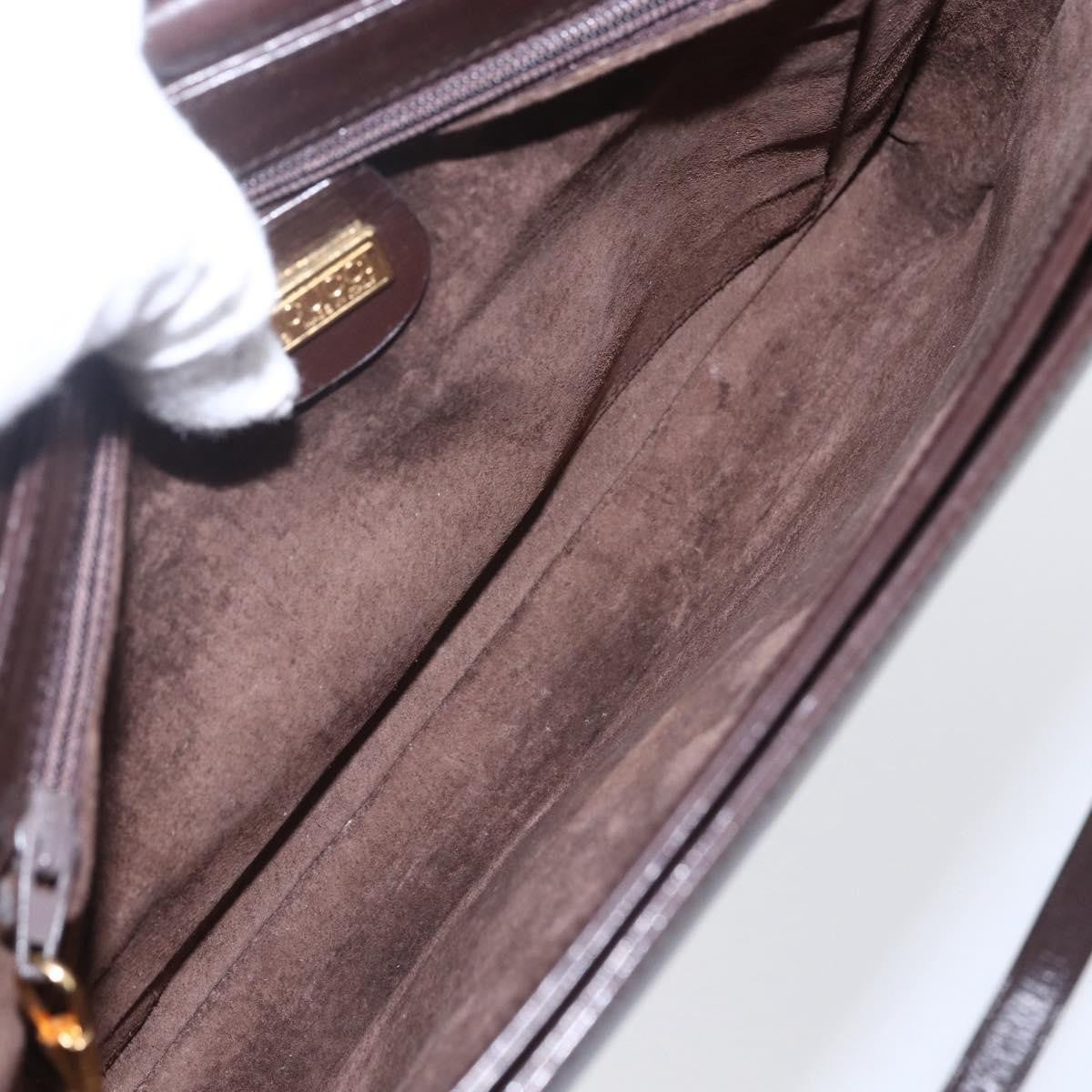 Gucci Vintage Shoulder Bag Leather Brown Leather Shoulder Bag Bag (Pre-Owned)