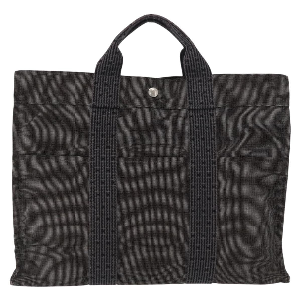 Hermes Fourre-Tout Herline Canvas Gray Canvas Tote Bag Bag (Pre-Owned)