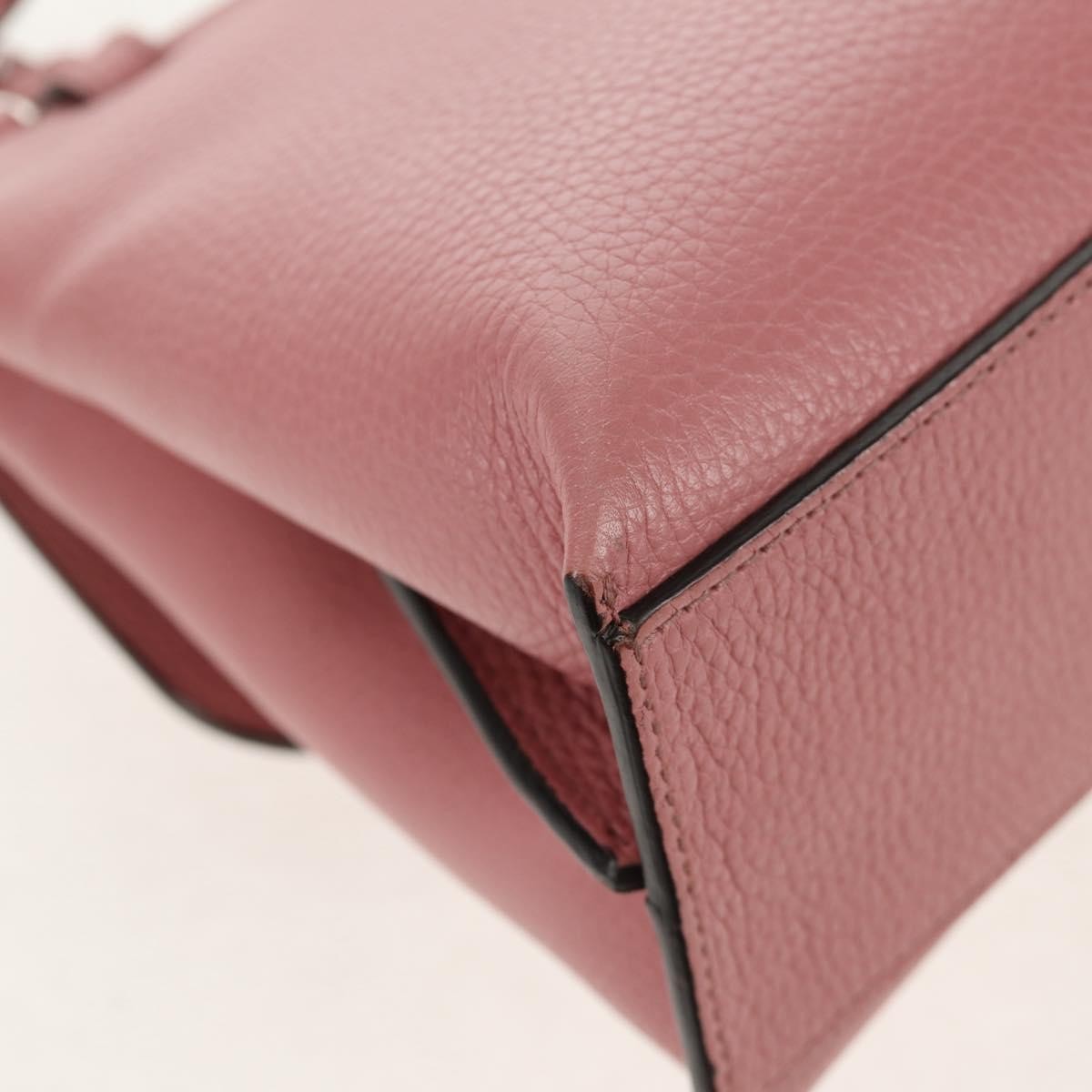 Gucci Bamboo Daily Top Handle Bag Leather Pink Leather Handbag (Pre-Owned)