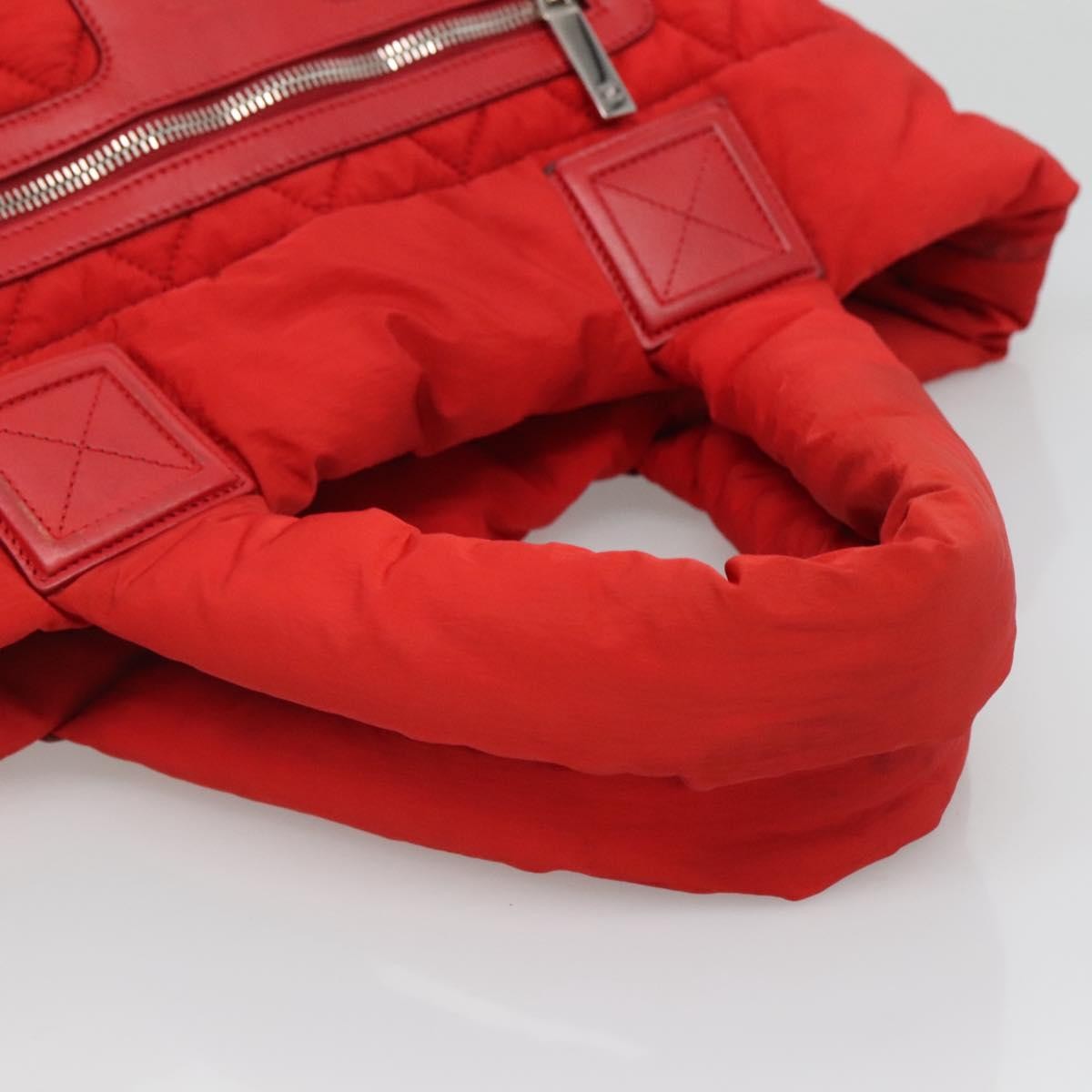 Chanel Coco Cocoon Reversible Tote Quilted Nylon Red Nylon Tote Bag Bag (Pre-Owned)