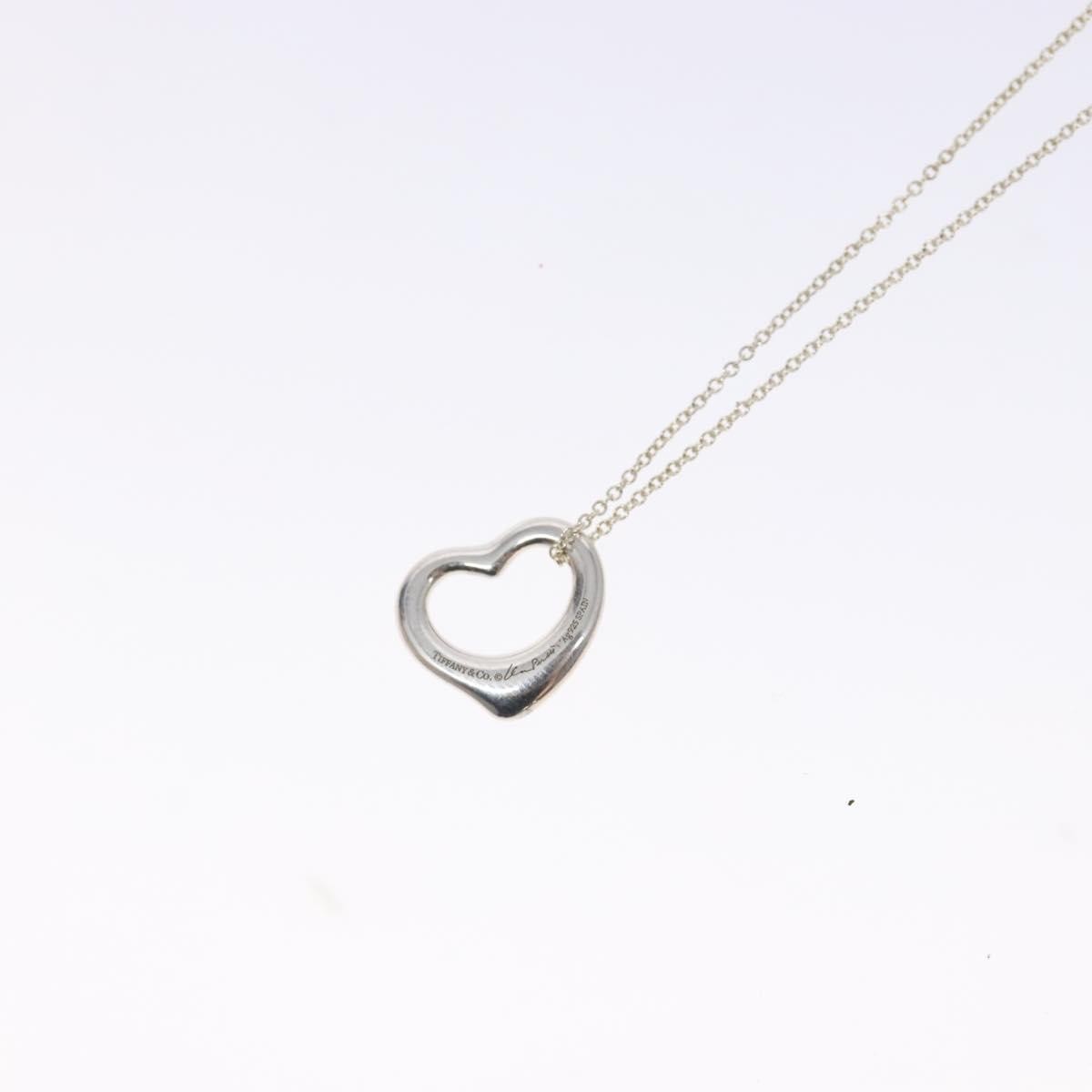 Tiffany & Co. Elsa Peretti Open Heart Pendant Necklace Sterling Silver Silver Silver Necklace Jewelry (Pre-Owned)
