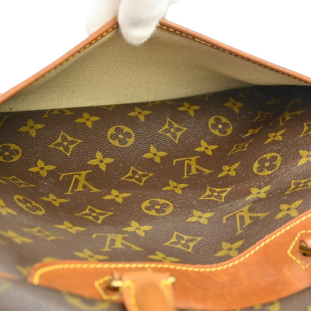 Louis Vuitton Deauville Handbag Monogram Canvas Brown Canvas Handbag (Pre-Owned)