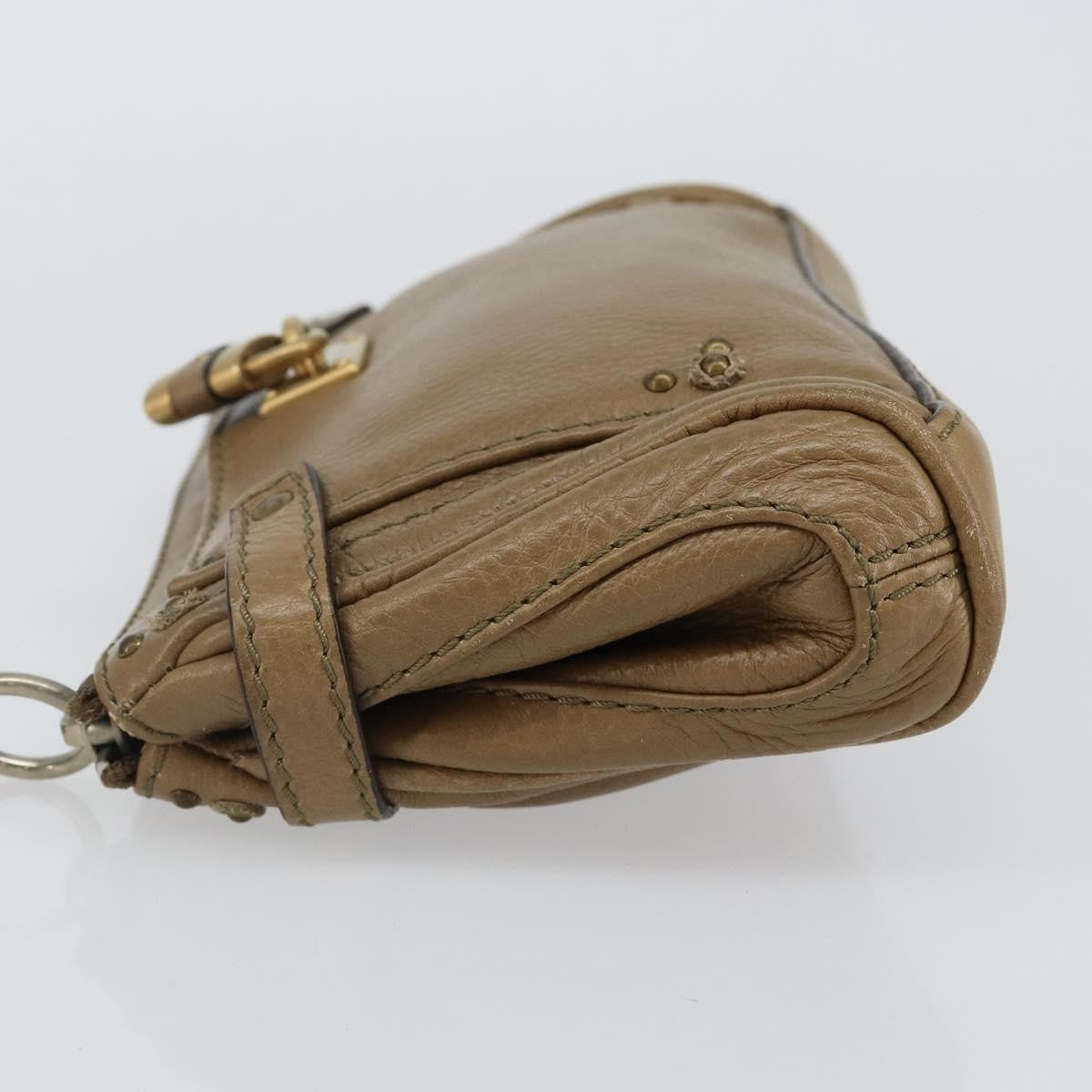 Chloe Paddington Pouch Leather Beige Leather Bag (Pre-Owned)