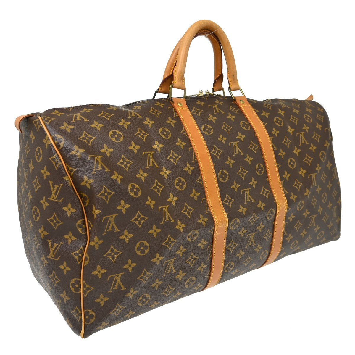 Louis Vuitton Keepall Bag Monogram Canvas Brown Canvas Travel Bag Bag (Pre-Owned)