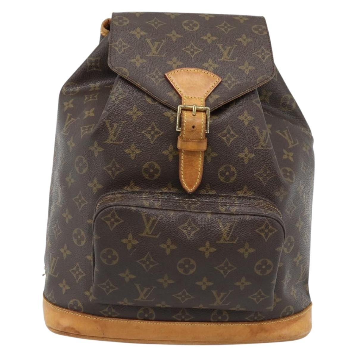 Louis Vuitton Vintage Montsouris Backpack Monogram Canvas Brown Canvas Backpack Bag (Pre-Owned)