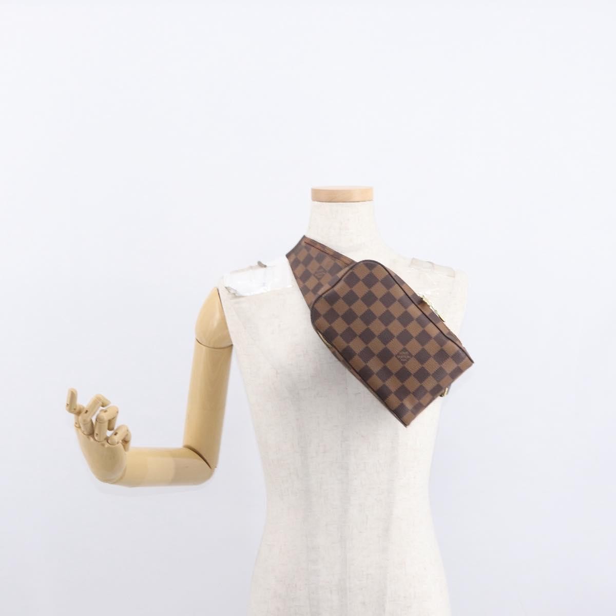 Louis Vuitton Geronimos Waist Bag Damier Brown Canvas Shoulder Bag Bag (Pre-Owned)