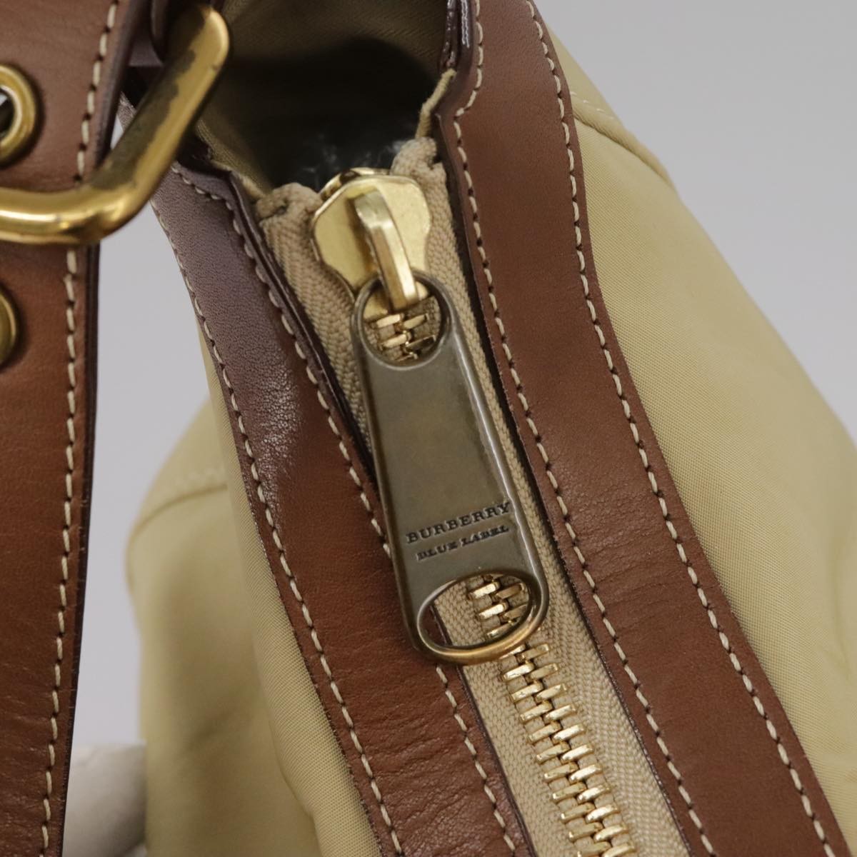 Burberry Blue Label Shoulder Bag Nylon Beige Nylon Shoulder Bag Bag (Pre-Owned)