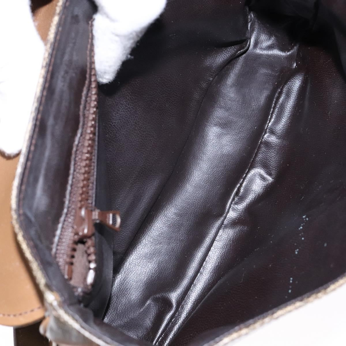 Celine Macadam Shoulder Bag Pvc Leather Beige Pvc Bag (Pre-Owned)