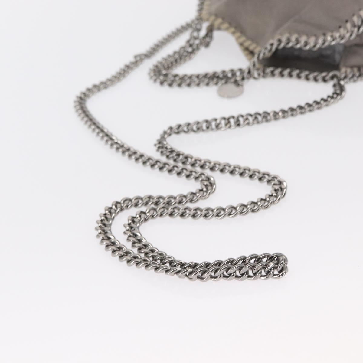 Stella Mccartney Falabella Fold Over Crossbody Bag Shaggy Deer Gray Polyester Shoulder Bag Bag (Pre-Owned)