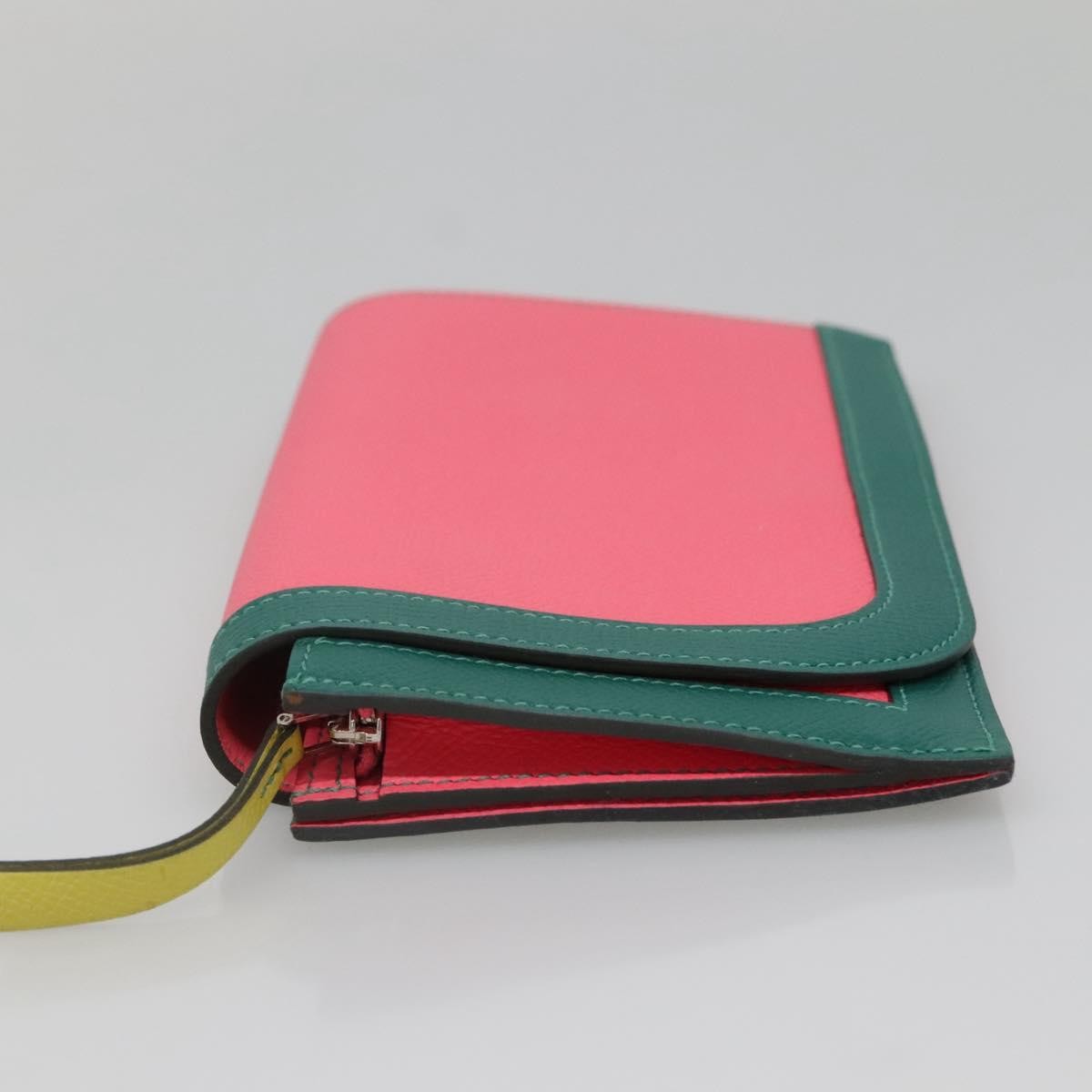 Hermes Camail Wallet Epsom Pink Leather Wallets Accessory (Pre-Owned)