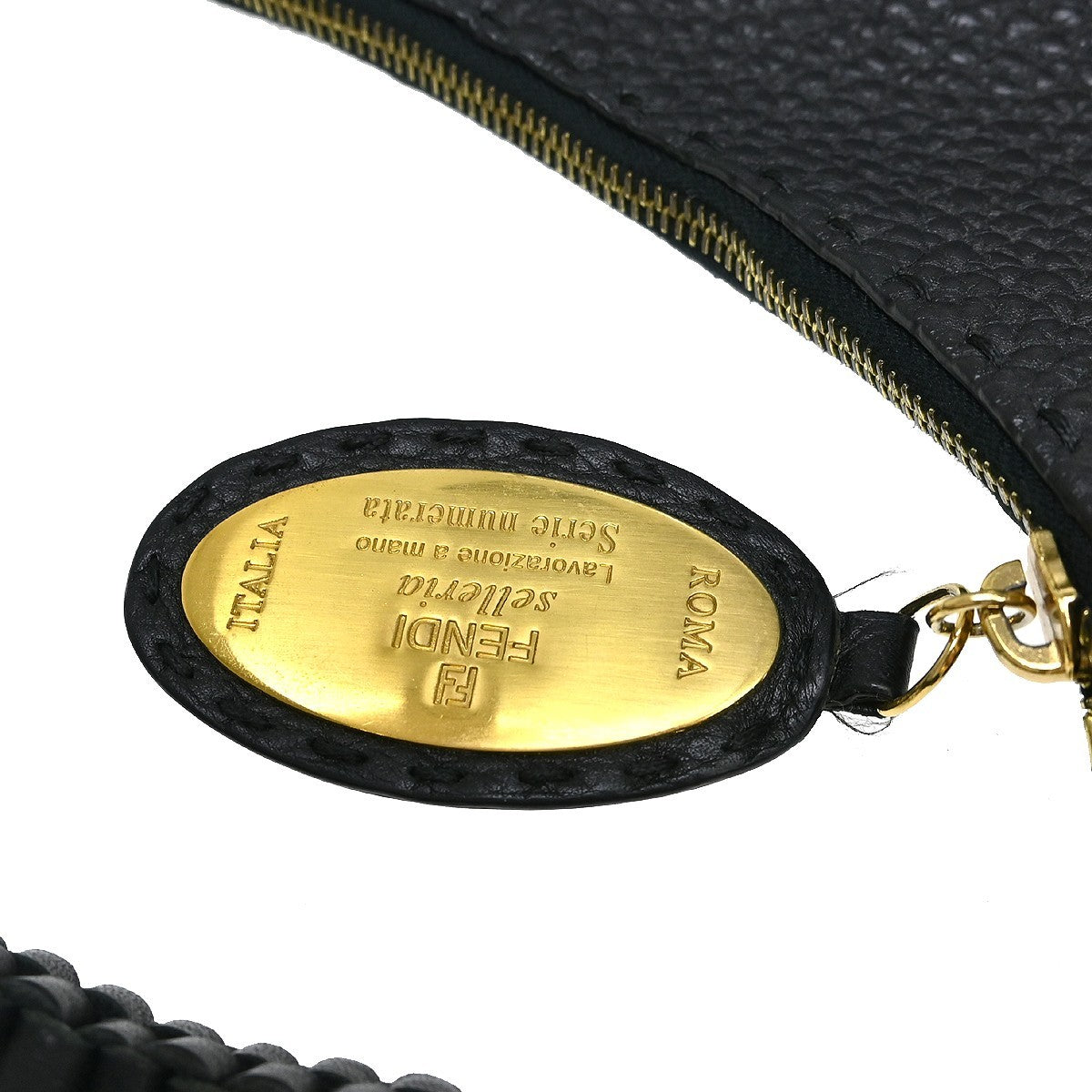 Fendi Selleria Hobo Leather Black Leather Handbag (Pre-Owned)