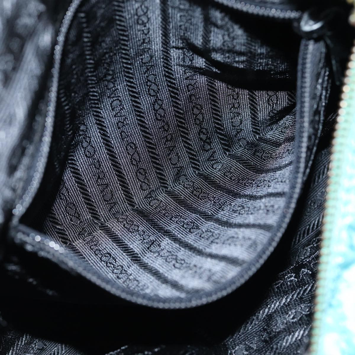 Prada Chain Shoulder Bag Tessuto Blue Nylon Shoulder Bag Bag (Pre-Owned)