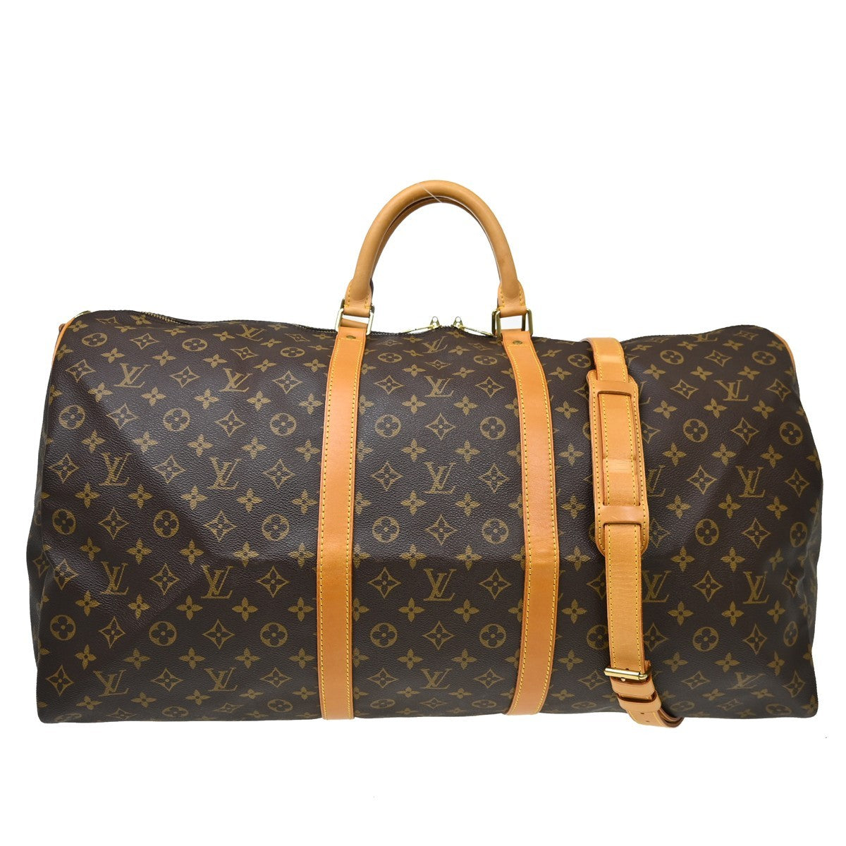 Louis Vuitton Keepall Bandouliere Bag Monogram Canvas Brown Canvas Travel Bag Bag (Pre-Owned)