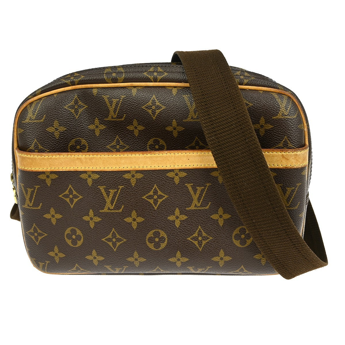 Louis Vuitton Reporter Bag Monogram Canvas Brown Canvas Shoulder Bag Bag (Pre-Owned)
