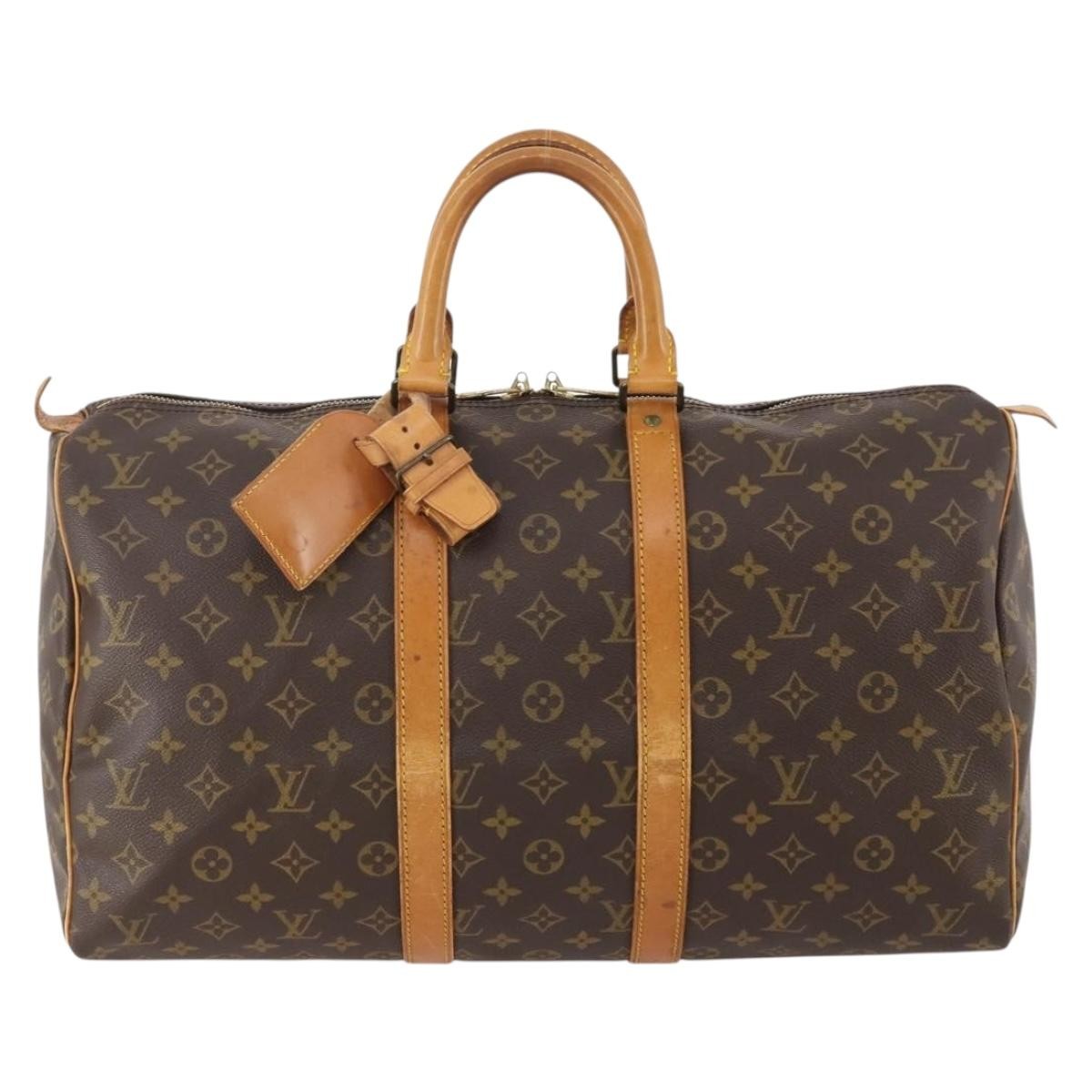 Louis Vuitton Keepall Bag Monogram Canvas Brown Canvas Travel Bag Bag (Pre-Owned)