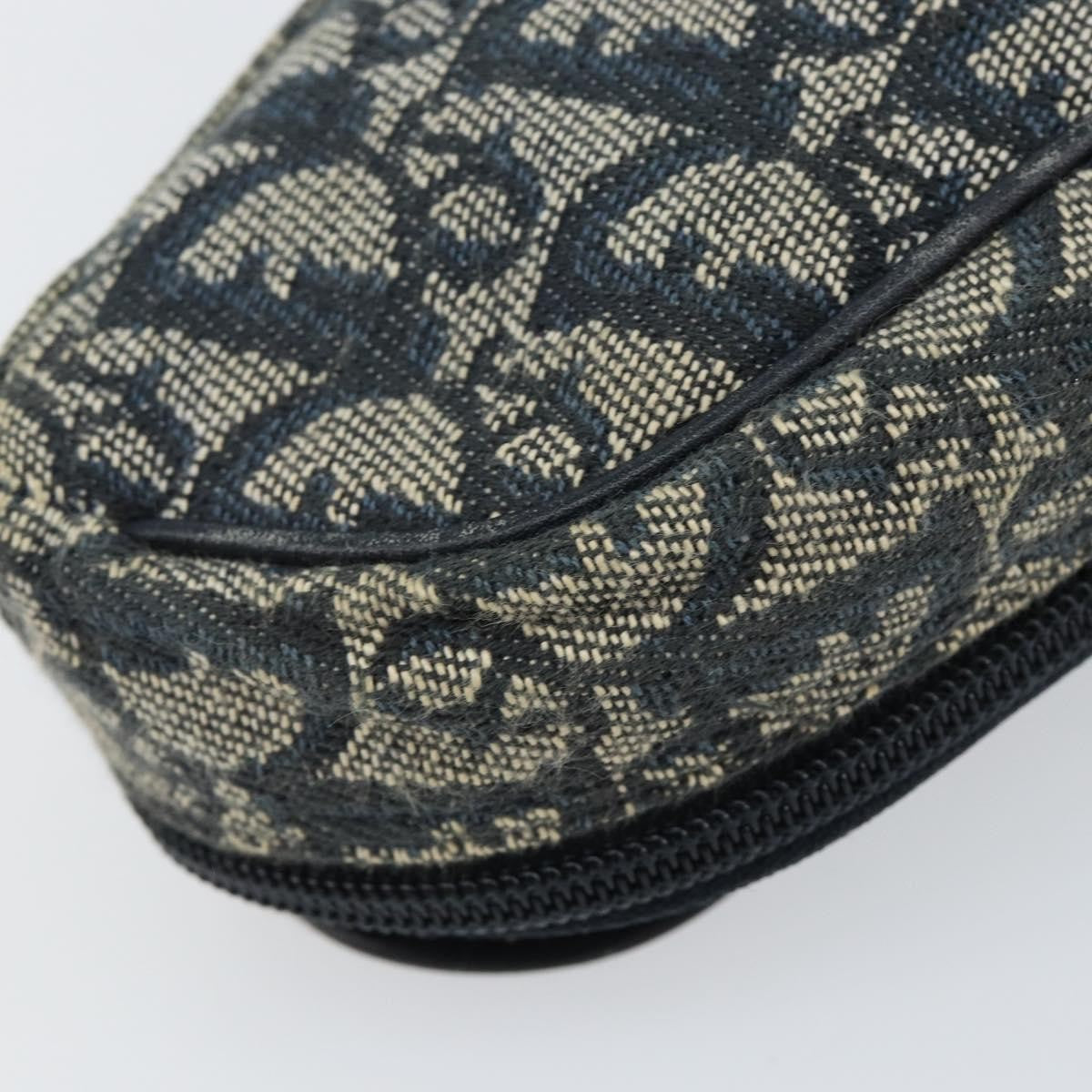 Christian Dior Vintage Saddle Coin Purse Diorissimo Canvas Blue Canvas Clutche & Pouche Bag (Pre-Owned)