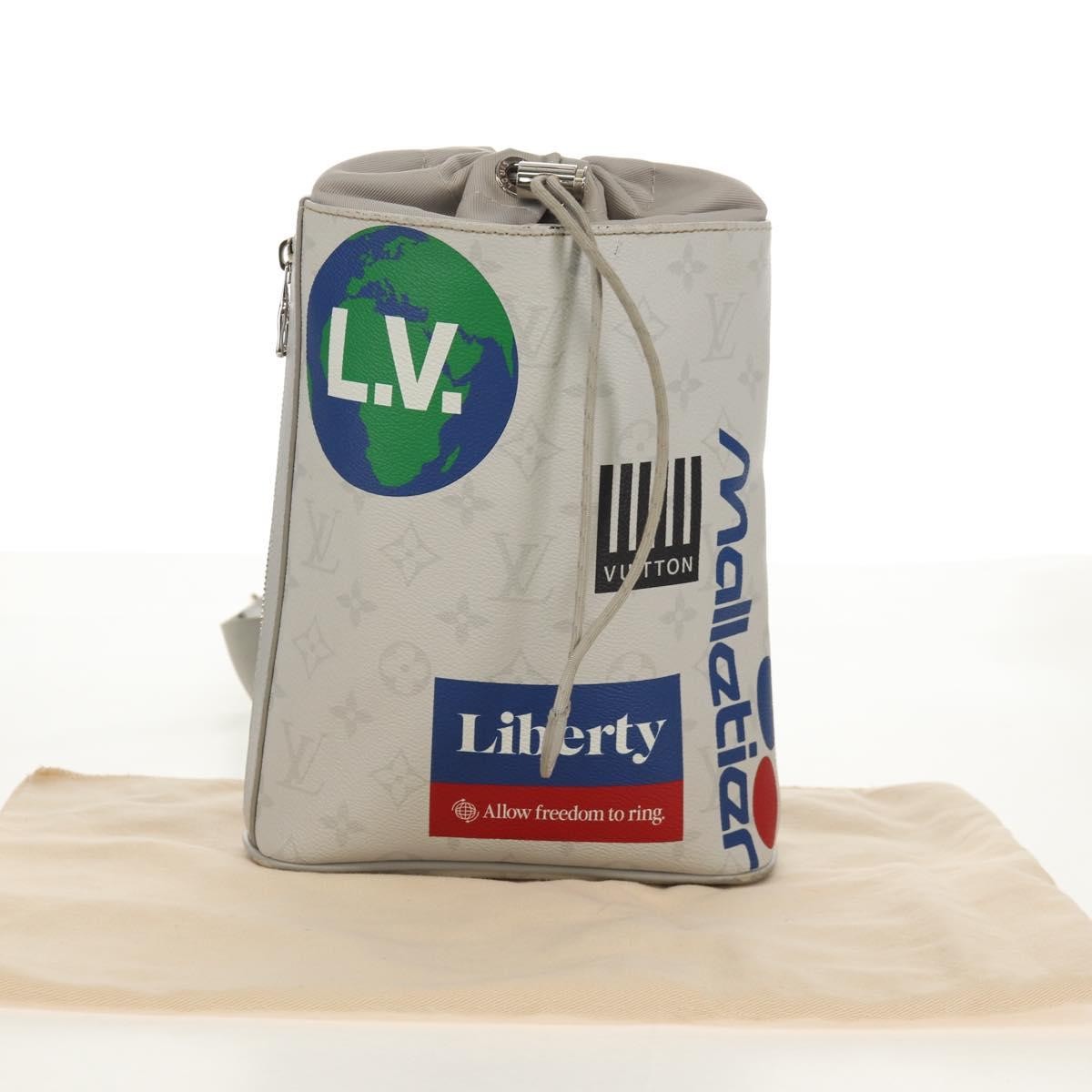 Louis Vuitton Chalk Sling Bag Limited Edition Logo Story Monogram Canvas White Canvas Shoulder Bag Bag (Pre-Owned)