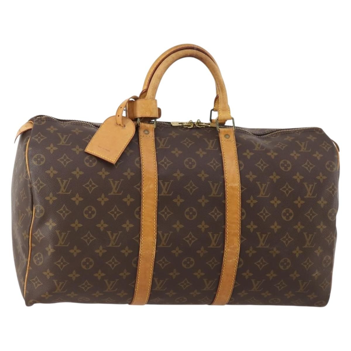 Louis Vuitton Keepall Bag Monogram Canvas Brown Canvas Travel Bag Bag (Pre-Owned)