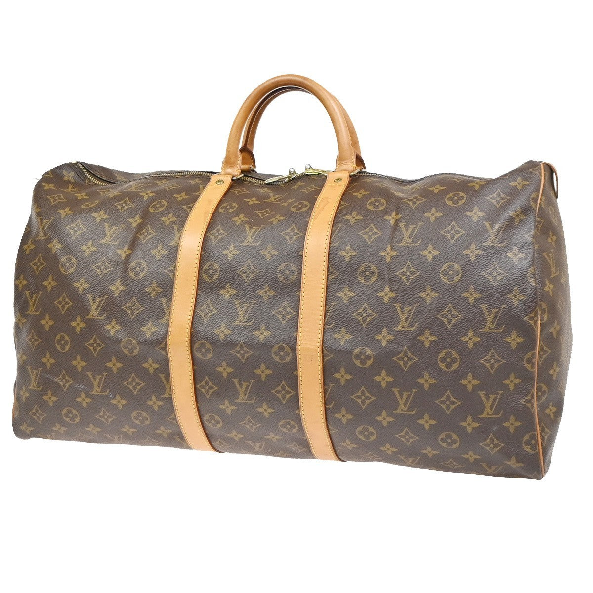 Louis Vuitton Keepall Bag Monogram Canvas Brown Canvas Travel Bag Bag (Pre-Owned)