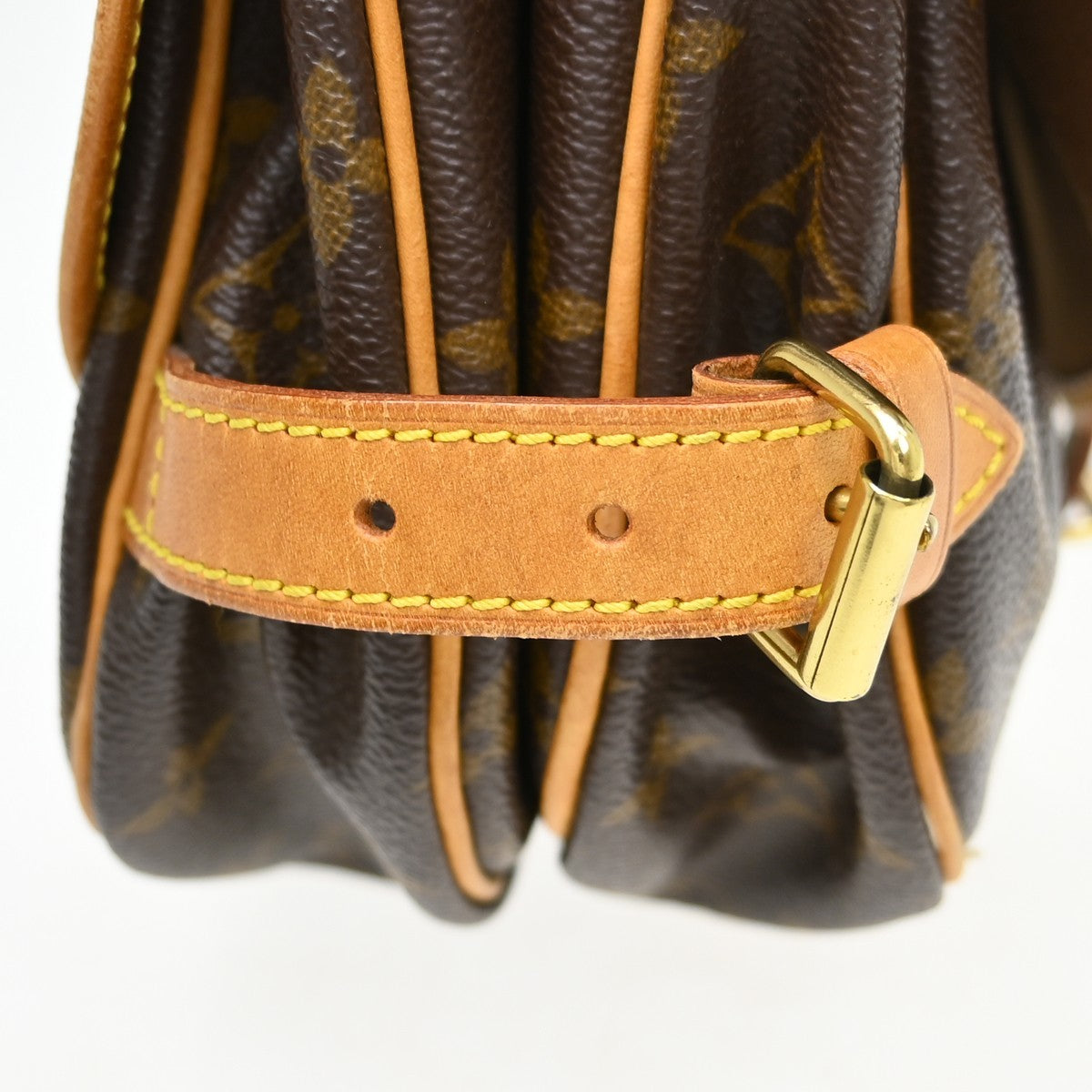 Louis Vuitton Saumur Handbag Monogram Canvas Brown Canvas Shoulder Bag Bag (Pre-Owned)