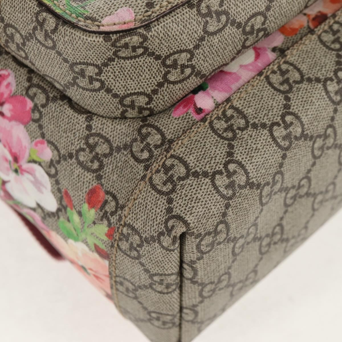 Gucci Buckle Backpack Blooms Print Gg Coated Canvas Beige Canvas Backpack Bag (Pre-Owned)