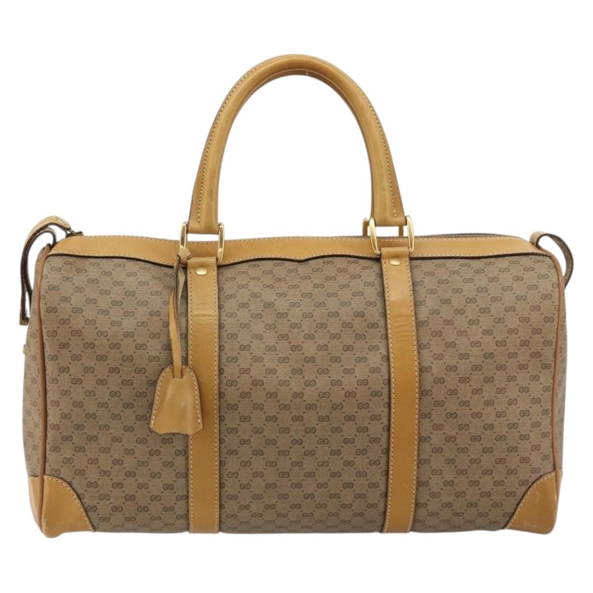 Gucci Vintage Travel Bag Gg Canvas Beige Pvc Travel Bag Bag (Pre-Owned)