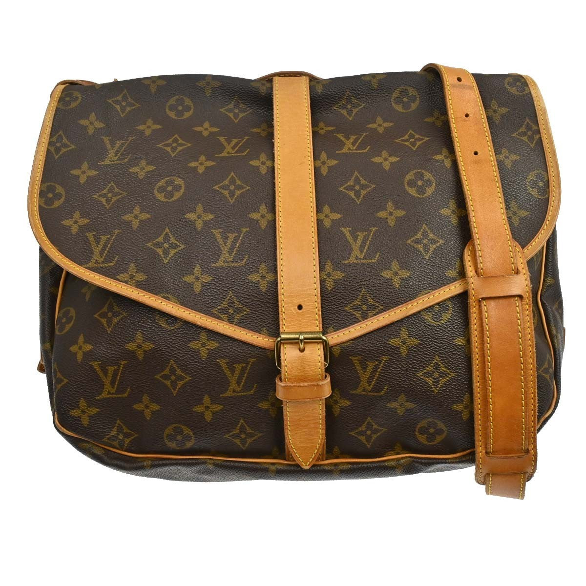 Louis Vuitton Saumur Messenger Bag Monogram Canvas Brown Canvas Handbag (Pre-Owned)