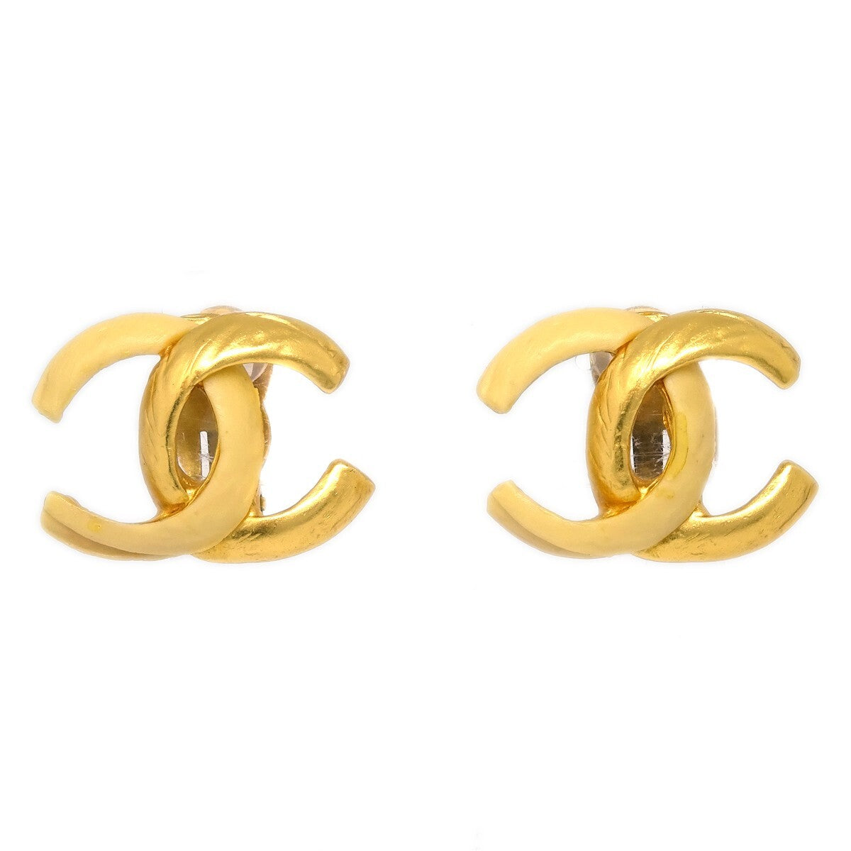 Chanel Cc Clip-On Earrings Metal Gold Gold_Plated Earrings Jewelry (Pre-Owned)