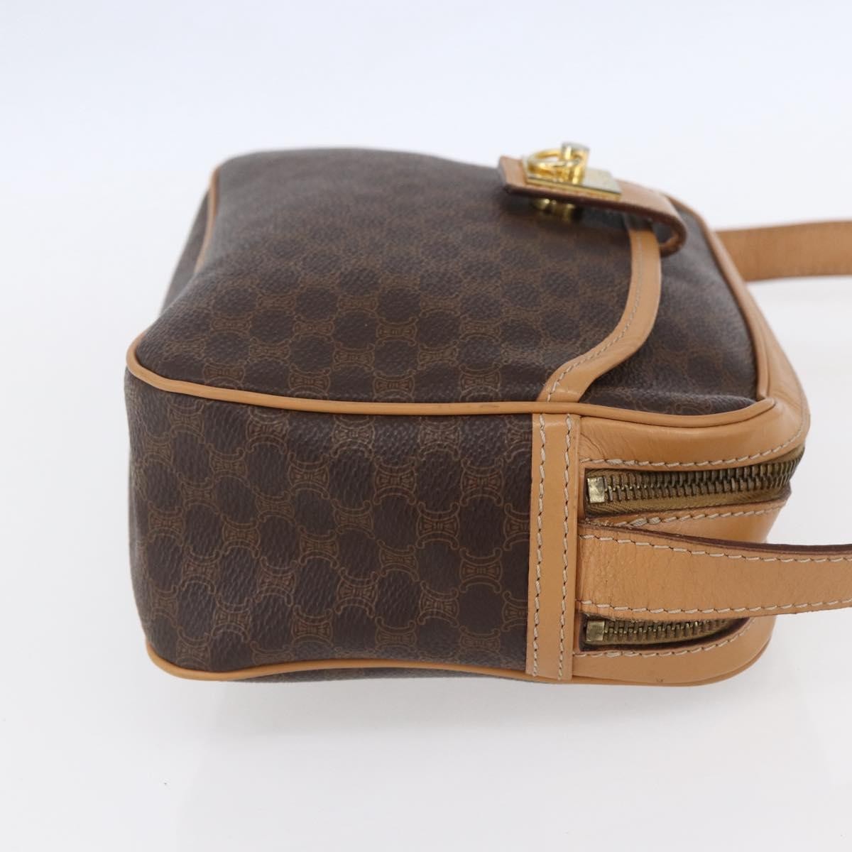 Celine Macadam Shoulder Bag Pvc Leather Brown Pvc Shoulder Bag Bag (Pre-Owned)