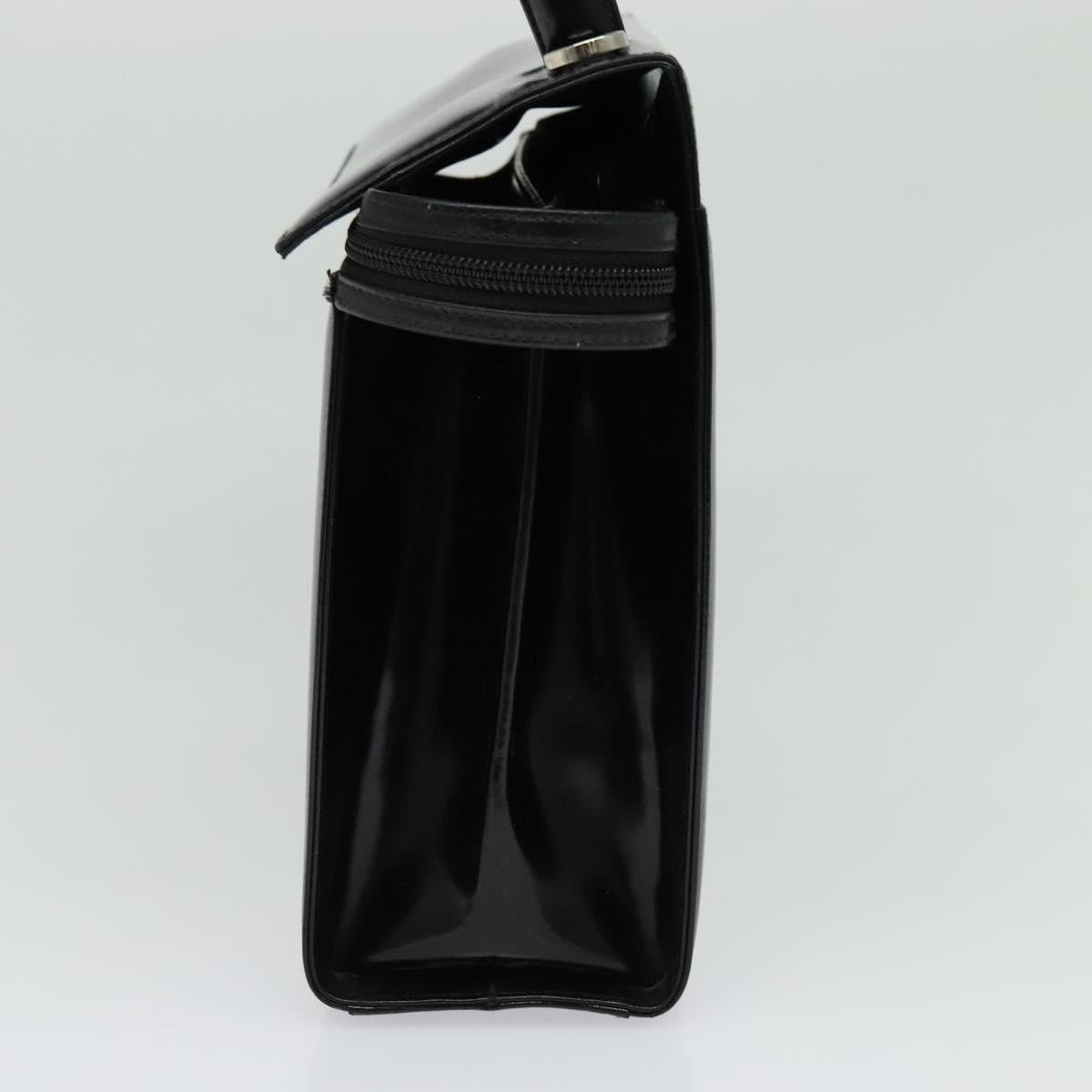 Salvatore Ferragamo Gancini Handbag Patent Leather Black Patent_Leather Handbag (Pre-Owned)