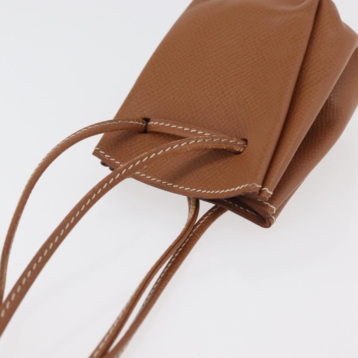 Hermes Vespa Pouch Leather Brown Leather Clutche & Pouche Bag (Pre-Owned)