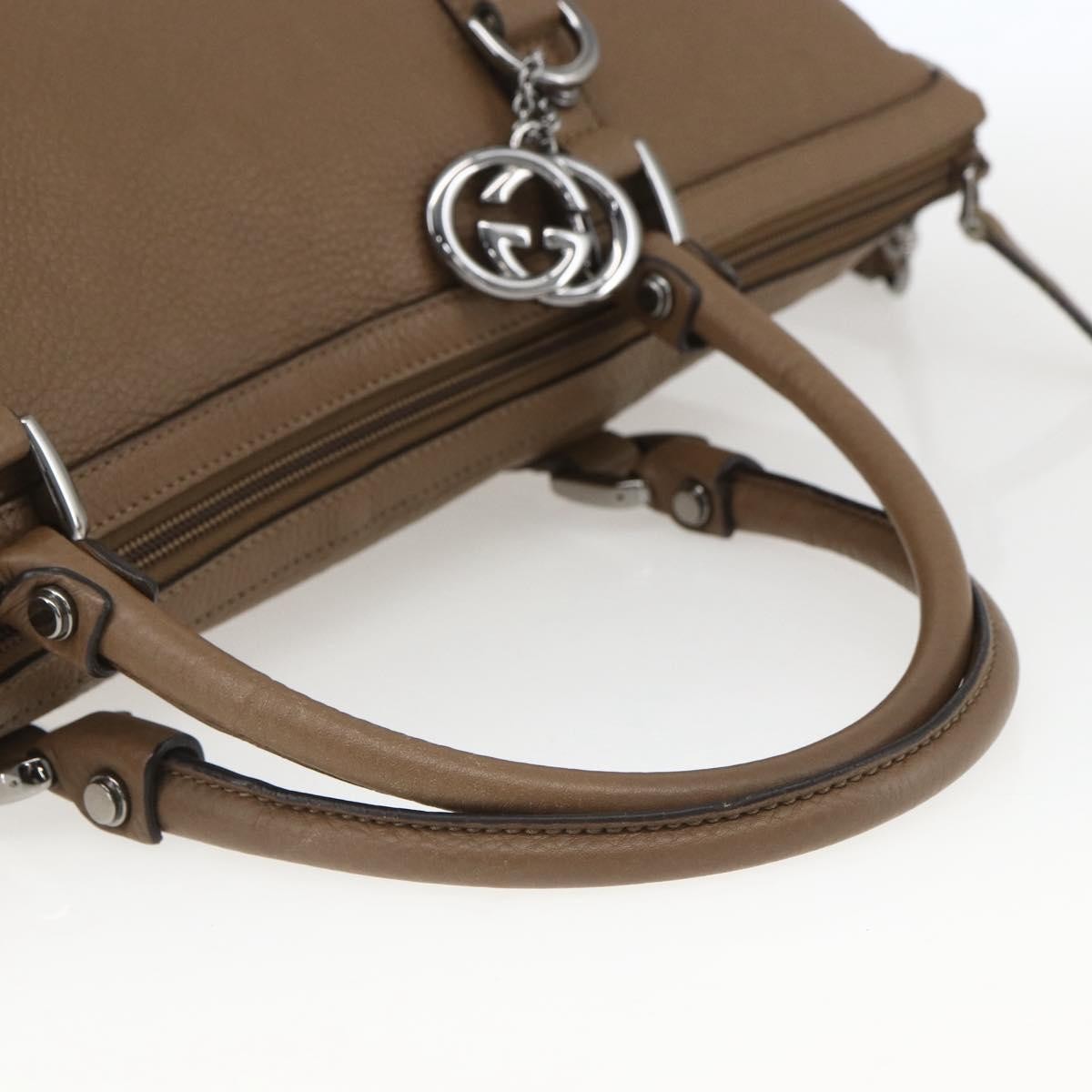 Gucci Vintage Tote Leather Brown Leather Tote Bag Bag (Pre-Owned)