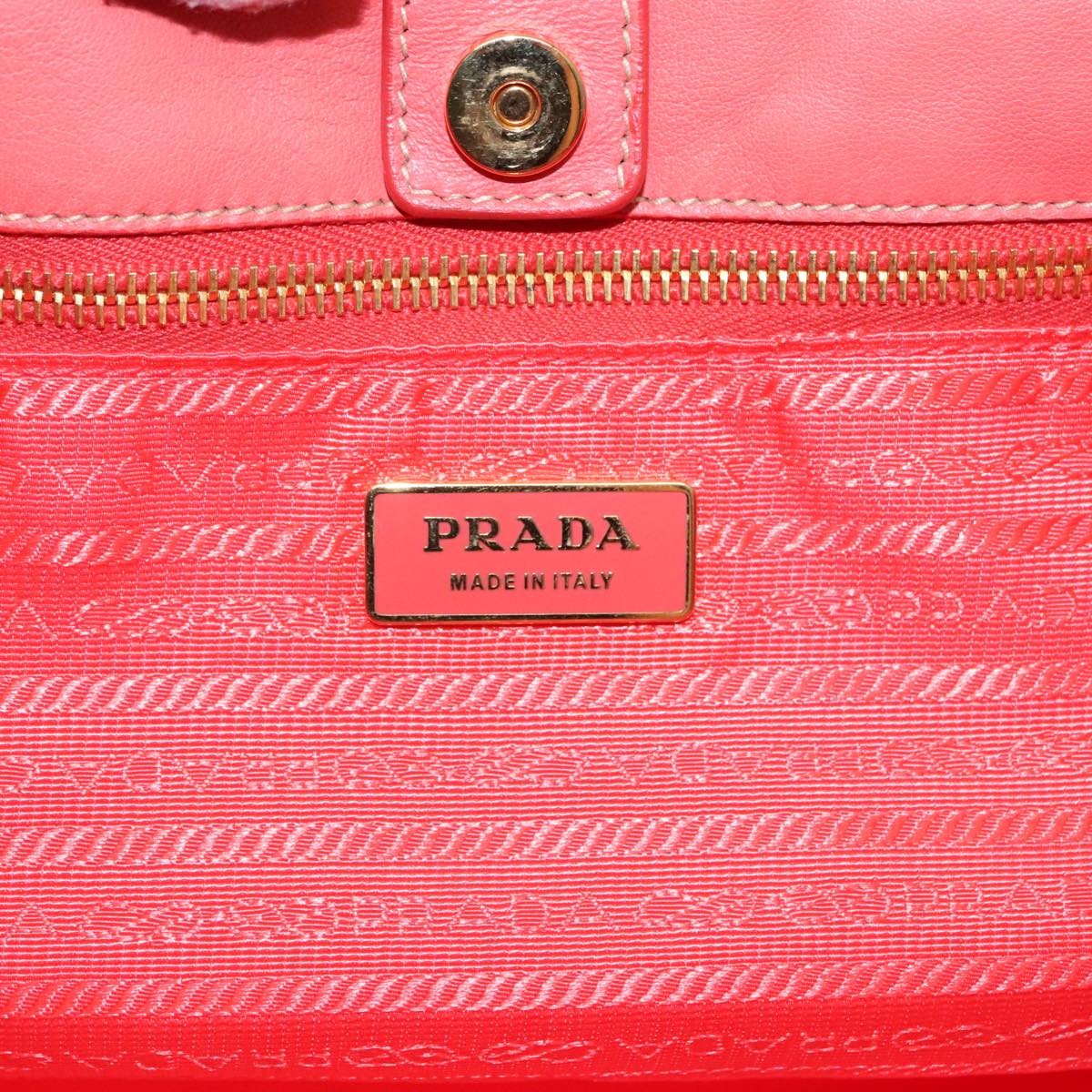 Prada Bow Tote Tessuto Orange Nylon Handbag (Pre-Owned)