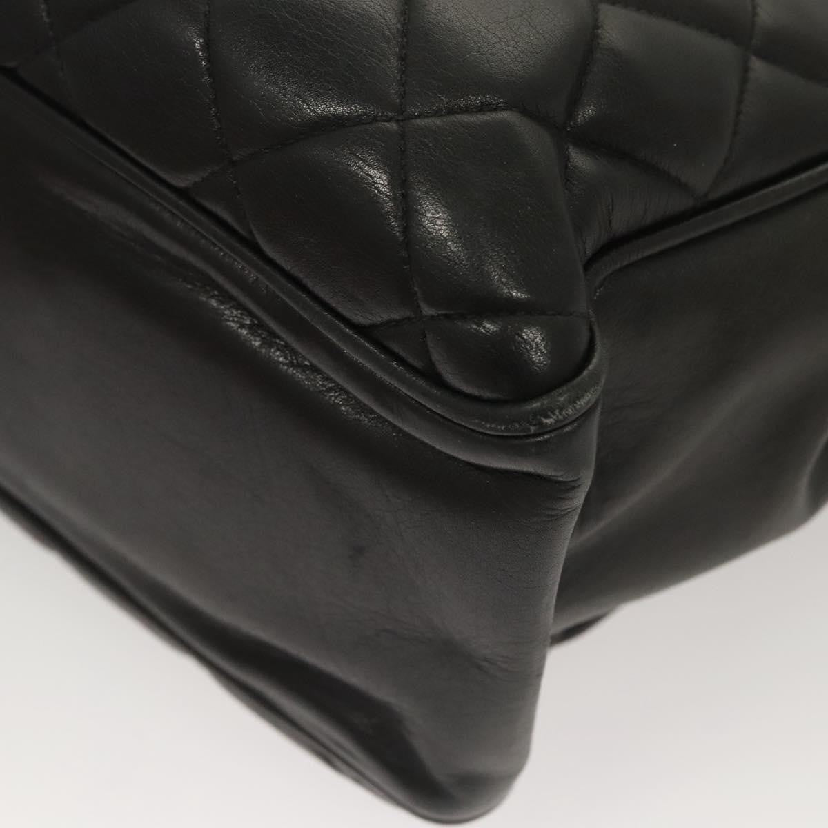 Chanel Chain Shoulder Bag Leather Black Leather Shoulder Bag Bag (Pre-Owned)