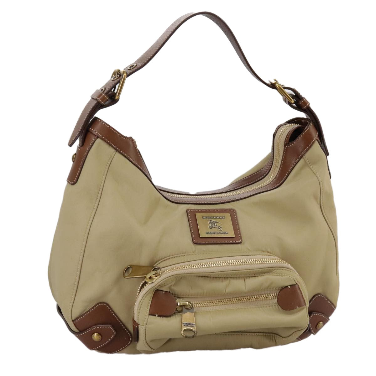 Burberry Blue Label Shoulder Bag Nylon Beige Nylon Shoulder Bag Bag (Pre-Owned)