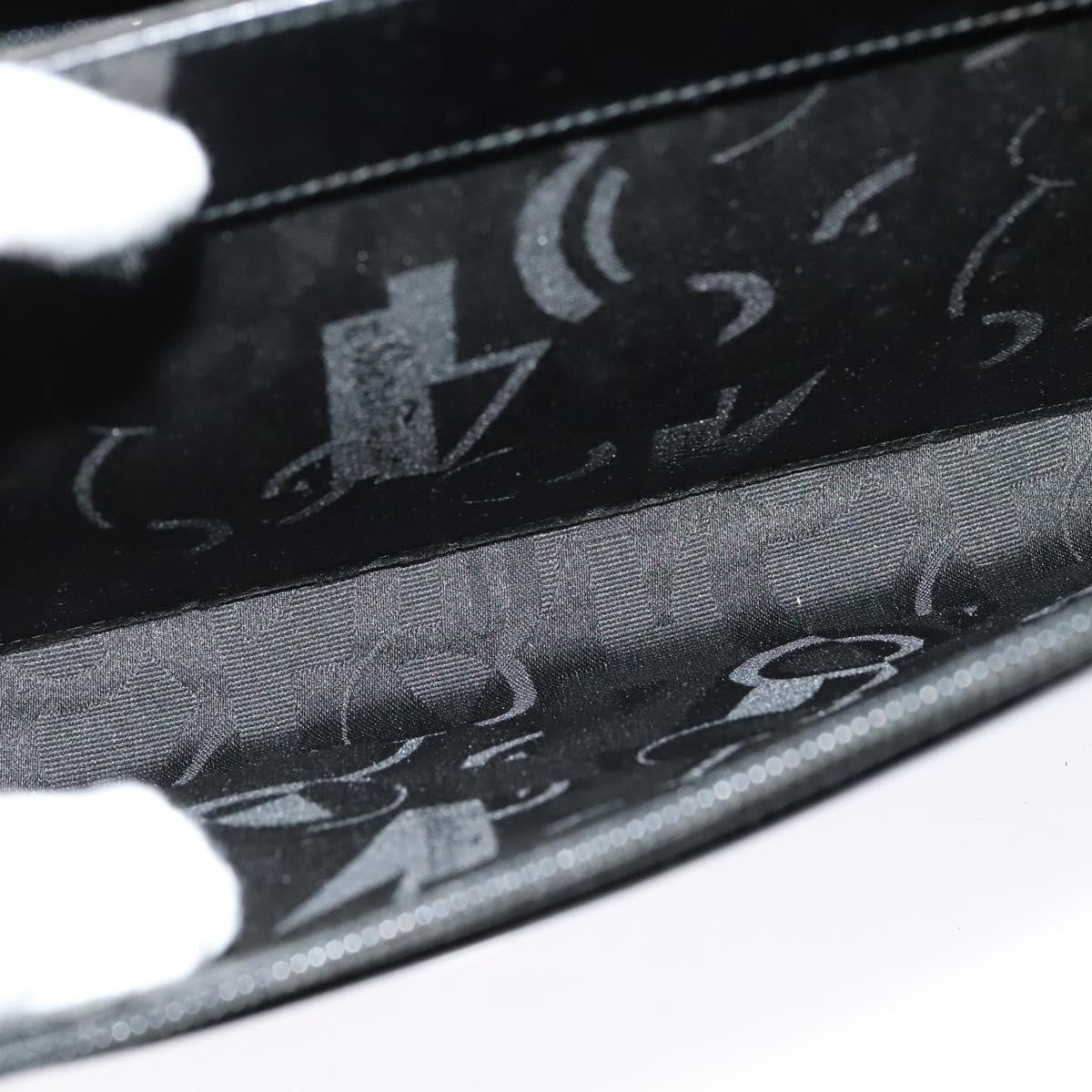 Salvatore Ferragamo Gancini Handbag Patent Leather Black Patent_Leather Handbag (Pre-Owned)
