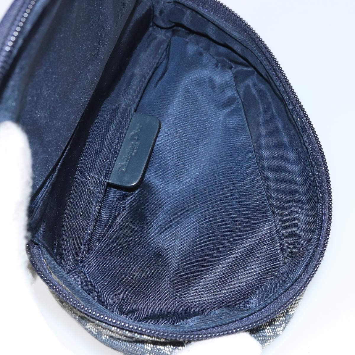 Christian Dior Vintage Saddle Coin Purse Diorissimo Canvas Navy Canvas Clutche & Pouche Bag (Pre-Owned)
