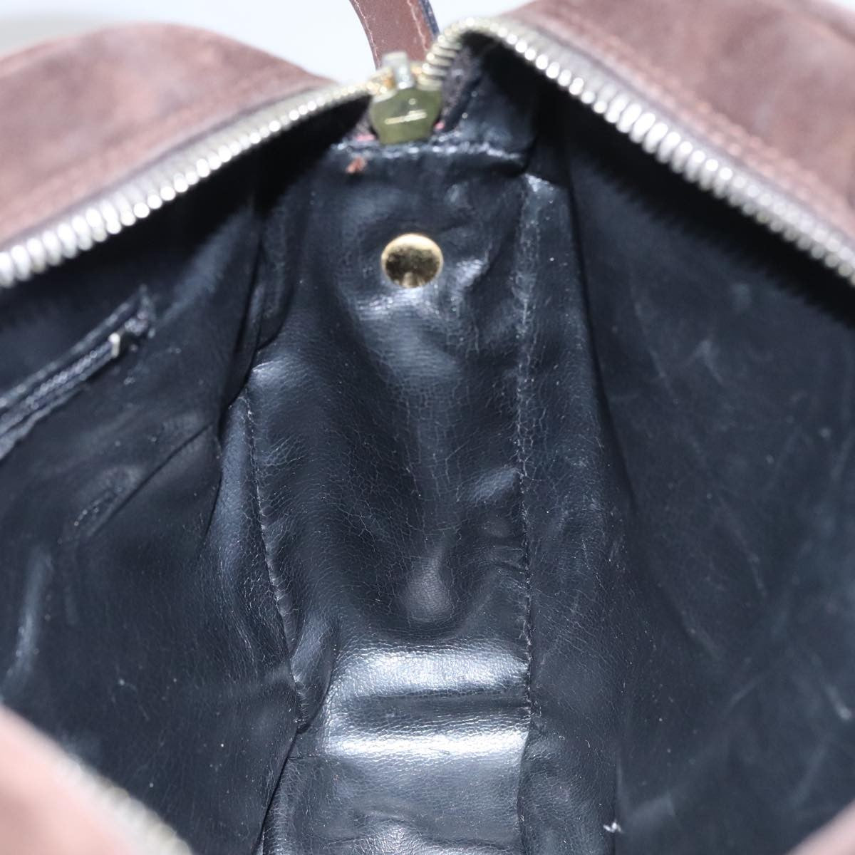 Salvatore Ferragamo Gancini Shoulder Bag Suede Brown Suede Shoulder Bag Bag (Pre-Owned)