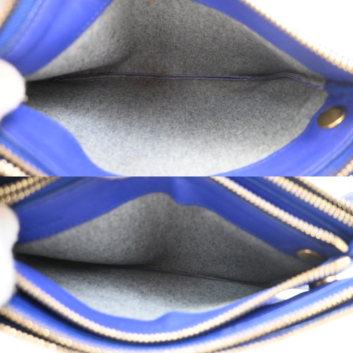 Celine Trio Crossbody Bag Leather Blue Leather Shoulder Bag Bag (Pre-Owned)